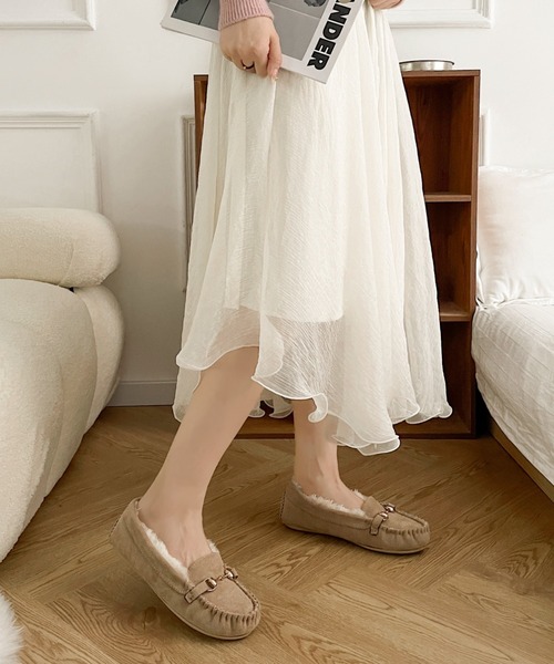 Shoes in Closet（シューズインクローゼット）の「軽量 ふわもこボア ビットモカシン 7839（モカシン/デッキシューズ・レディース・ベージュ/ブラック/モカ・S/L/M/LL/3L）」の14枚目の写真