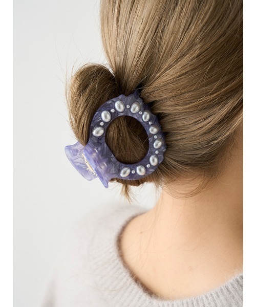 SNIDEL（スナイデル）の「レジンパールバンス（その他ヘアアクセサリー・レディース・ホワイト/ピンク/ラベンダー・FREE）」の6枚目の写真