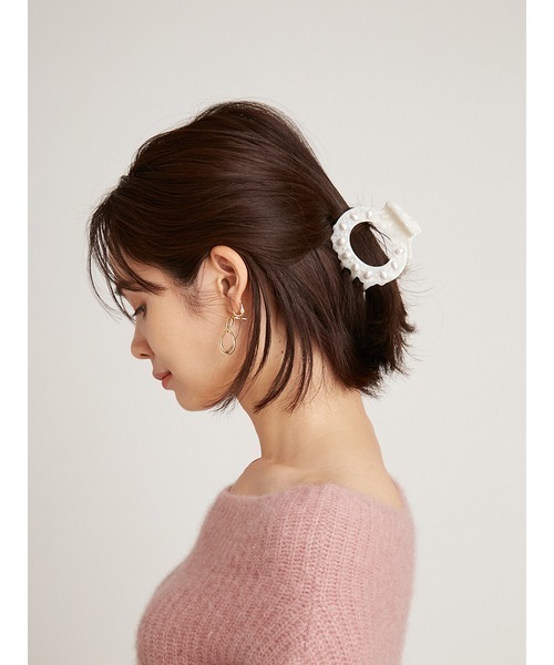 SNIDEL（スナイデル）の「レジンパールバンス（その他ヘアアクセサリー・レディース・ホワイト/ピンク/ラベンダー・FREE）」の4枚目の写真