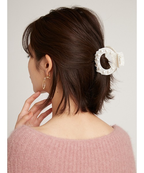 SNIDEL（スナイデル）の「レジンパールバンス（その他ヘアアクセサリー・レディース・ホワイト/ピンク/ラベンダー・FREE）」の5枚目の写真