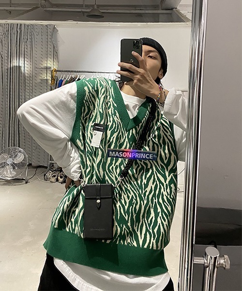 MASONPRINCE（メイソンプリンス）の「【MASONPRINCE】Vネックニット（ニット/セーター・メンズ・グリーン・L）」の5枚目の写真