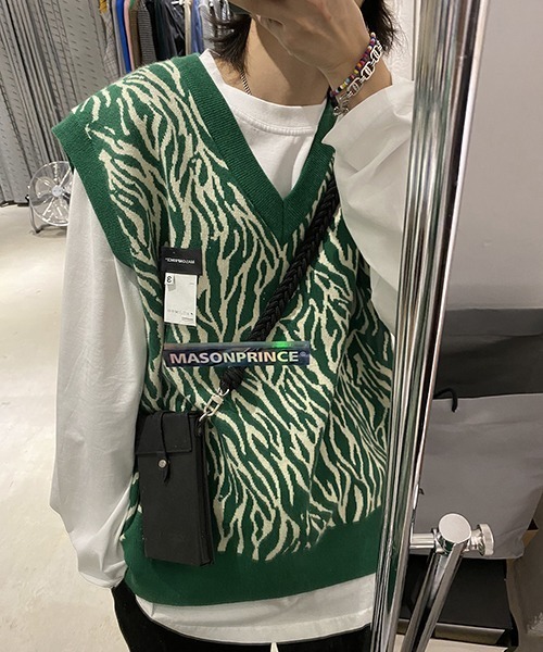 MASONPRINCE（メイソンプリンス）の「【MASONPRINCE】Vネックニット（ニット/セーター・メンズ・グリーン・L）」の7枚目の写真