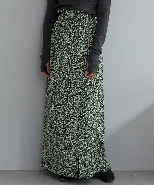 SHENERY（シーナリー）の「ギャザータイトプリントスカート（スカート・レディース・ブラック/グリーン・36/38）」の11枚目の写真