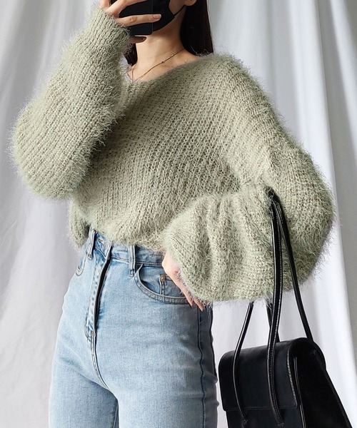 セール】※※【 11color 】フラッフィールーズシャギーニット