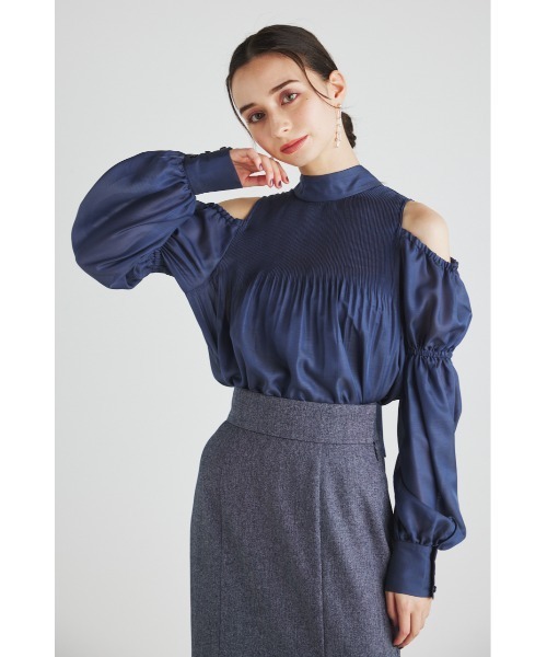 rienda（リエンダ）の「スリーブプリーツトップス（シャツ/ブラウス・レディース・ブラック系その他/ブルー/ホワイト系その他/ブラウン・FREE）」の13枚目の写真