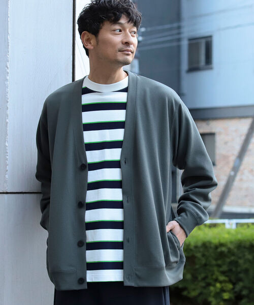 B:MING by BEAMS（ビーミングバイビームス）の「B:MING by BEAMS / ダブルフェイス 梨地 Vカーディガン(セットアップ対応)（カーディガン/ボレロ・メンズ・ネイビー/ブラウン系その他2/チャコールグレー・SMALL/MEDIUM/LARGE/X-LARGE）」の10枚目の写真