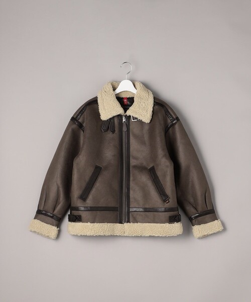 Alpha Industries（アルファインダストリーズ）の「【WEB限定】ALPHA/アルファ　W FAKEMOUTON　B-3/フェイクムートンB-3（その他アウター・レディース・ブラウン/ブラック・MEDIUM/SMALL）」の2枚目の写真