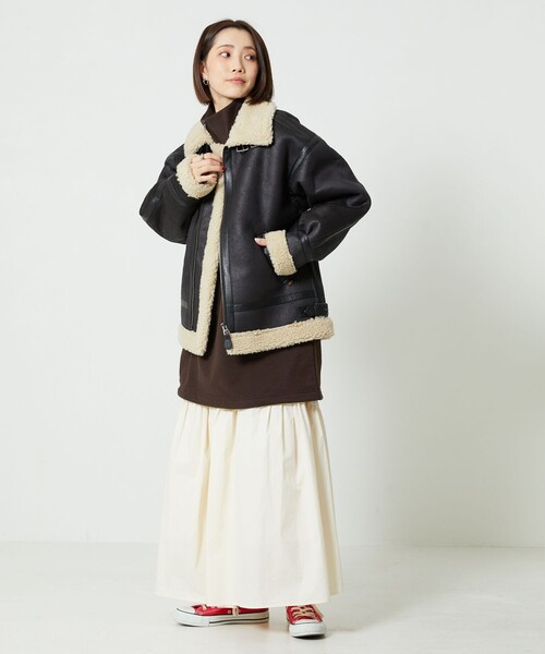 Alpha Industries（アルファインダストリーズ）の「【WEB限定】ALPHA/アルファ　W FAKEMOUTON　B-3/フェイクムートンB-3（その他アウター・レディース・ブラウン/ブラック・MEDIUM/SMALL）」の13枚目の写真