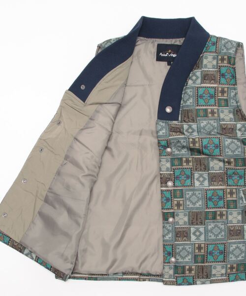 チャイハネ（チャイハネ）の「【チャイハネ】Amina×grn テリータMEN'Sベスト（ダウンベスト・メンズ・ベージュ/グレー/ブルー・FREE）」の9枚目の写真