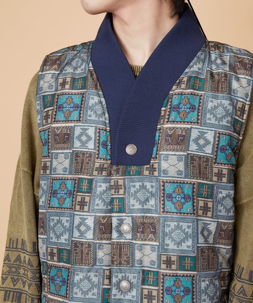 チャイハネ（チャイハネ）の「【チャイハネ】Amina×grn テリータMEN'Sベスト（ダウンベスト・メンズ・ベージュ/グレー/ブルー・FREE）」の14枚目の写真