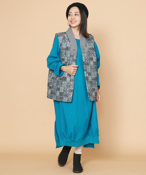 チャイハネ（チャイハネ）の「【チャイハネ】Amina×grn テリータMEN'Sベスト（ダウンベスト・メンズ・ベージュ/グレー/ブルー・FREE）」の21枚目の写真