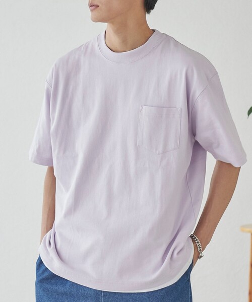 coen(コーエン)の「USAコットンリラックスTシャツ(Tシャツ/カットソー・メンズ・オレンジ/ホワイト/ライトグレー/ライラック/イエロー/ネイビー/ライム/ブラック・L/M/XL/S)」の6枚目の写真