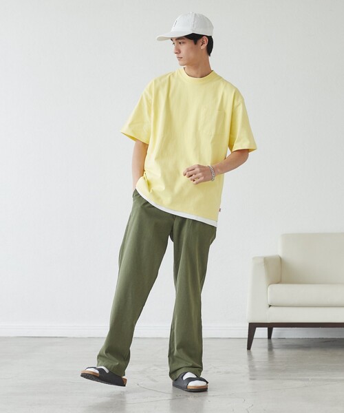 coen(コーエン)の「USAコットンリラックスTシャツ(Tシャツ/カットソー・メンズ・オレンジ/ホワイト/ライトグレー/ライラック/イエロー/ネイビー/ライム/ブラック・L/M/XL/S)」の10枚目の写真