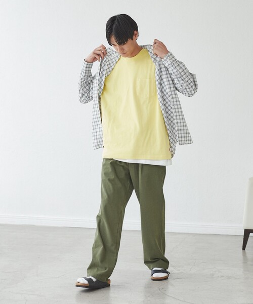 coen（コーエン）の「USAコットンリラックスTシャツ（Tシャツ/カットソー・メンズ・ライム/ホワイト/オレンジ/ブラック/ライトグレー/ネイビー/ライラック/イエロー・XL/S/L/M）」の15枚目の写真