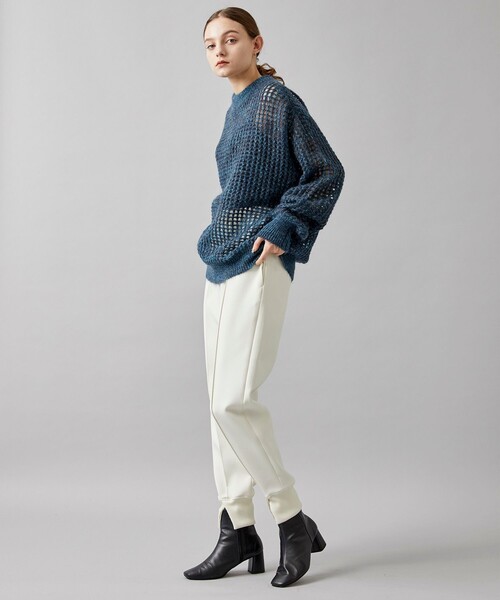 JANESMITH(ジェーンスミス)の「5G MOHAIR GRID MESH CREW KNIT(ニット/セーター・レディース・ブルー・SMALL)」の2枚目の写真