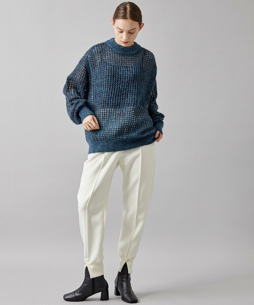 JANESMITH(ジェーンスミス)の「5G MOHAIR GRID MESH CREW KNIT(ニット/セーター・レディース・ブルー・SMALL)」の3枚目の写真