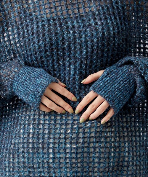 JANESMITH(ジェーンスミス)の「5G MOHAIR GRID MESH CREW KNIT(ニット/セーター・レディース・ブルー・SMALL)」の9枚目の写真