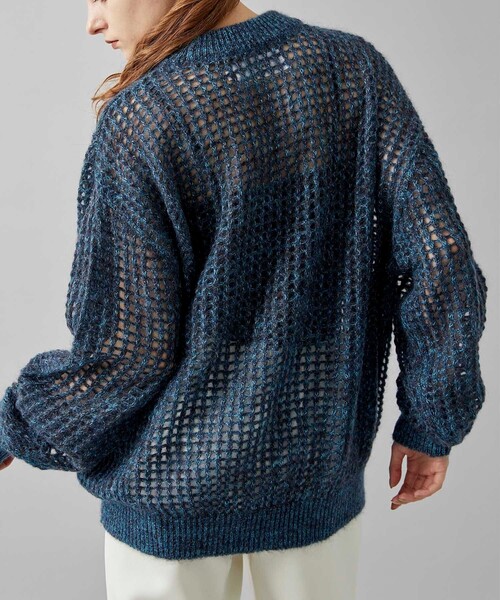 JANESMITH(ジェーンスミス)の「5G MOHAIR GRID MESH CREW KNIT(ニット/セーター・レディース・ブルー・SMALL)」の10枚目の写真