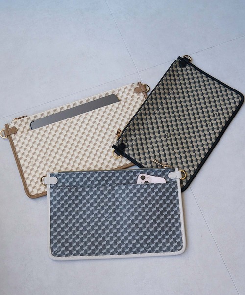 E'POR（エポール）の「【E'POR】【A4対応】MONOGRAM BAG Large（トートバッグ・レディース・ベージュ/ブラック/チャコールグレー・FREE）」の9枚目の写真