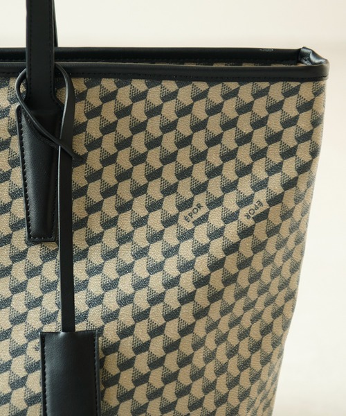 E'POR（エポール）の「【E'POR】【A4対応】MONOGRAM BAG Large（トートバッグ・レディース・ベージュ/ブラック/チャコールグレー・FREE）」の15枚目の写真