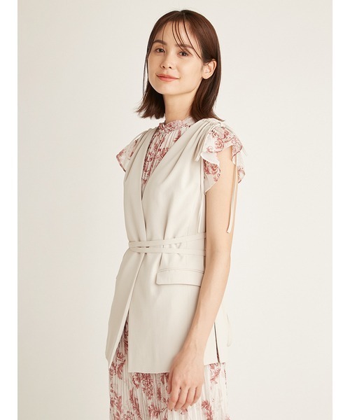 SNIDEL（スナイデル）の「Sustainableドロストデザインジレ（ベスト・レディース・ブラック/オフホワイト・FREE）」の4枚目の写真