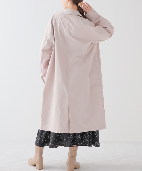 Honeys(ハニーズ)の「撥水加工ステンコート(ステンカラーコート・レディース・グレイッシュベージュ/ベージュ/ピンク・S/M/L/LL)」の5枚目の写真