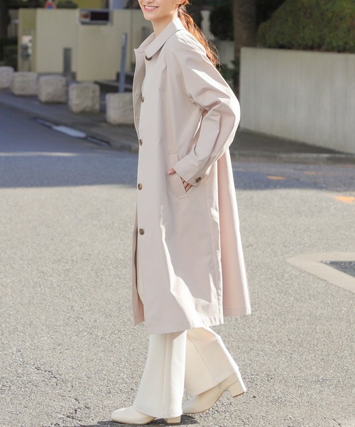 Honeys(ハニーズ)の「撥水加工ステンコート(ステンカラーコート・レディース・グレイッシュベージュ/ベージュ/ピンク・S/M/L/LL)」の15枚目の写真