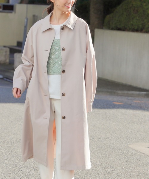 Honeys(ハニーズ)の「撥水加工ステンコート(ステンカラーコート・レディース・グレイッシュベージュ/ベージュ/ピンク・S/M/L/LL)」の16枚目の写真