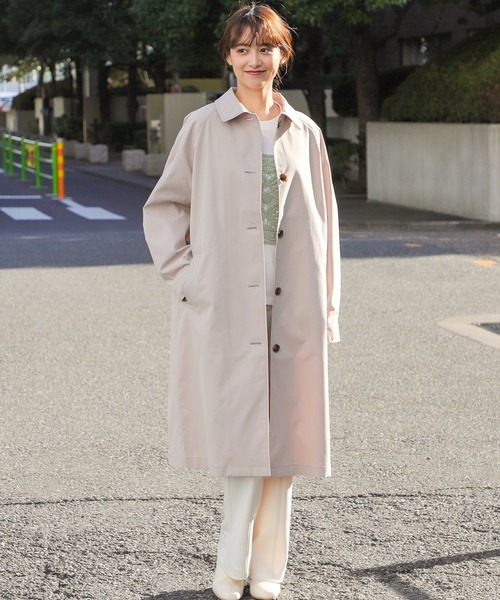 Honeys(ハニーズ)の「撥水加工ステンコート(ステンカラーコート・レディース・グレイッシュベージュ/ベージュ/ピンク・S/M/L/LL)」の18枚目の写真