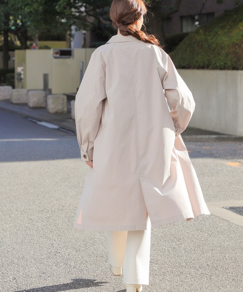 Honeys(ハニーズ)の「撥水加工ステンコート(ステンカラーコート・レディース・グレイッシュベージュ/ベージュ/ピンク・S/M/L/LL)」の20枚目の写真