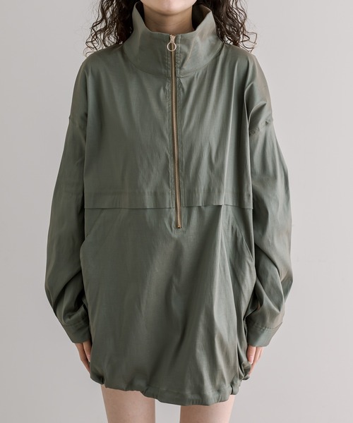 mystic（ミスティック）の「シャイニーハーフジッププルオーバー（ニット/セーター・レディース・カーキ/オフホワイト・FREE）」の18枚目の写真