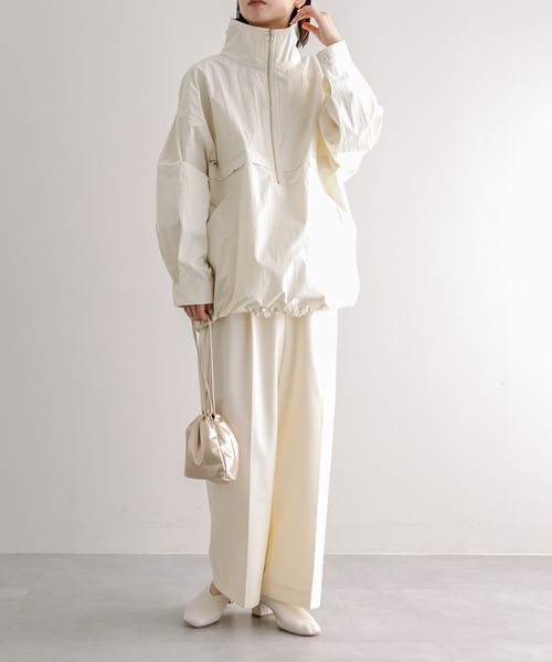 mystic（ミスティック）の「シャイニーハーフジッププルオーバー（ニット/セーター・レディース・カーキ/オフホワイト・FREE）」の10枚目の写真