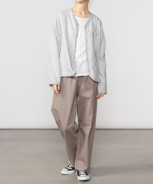 DANTON(ダントン)の「DANTON | 〈別注〉リネンシャツカーディガン WOMEN(カーディガン/ボレロ・レディース・ダークグレー/ブルー系その他/グレイッシュベージュ・36/38)」の7枚目の写真