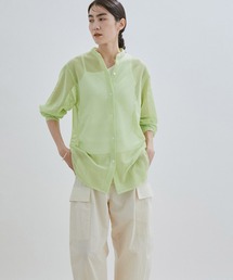 【WEB限定】メッシュバンドカラーシアーシャツ