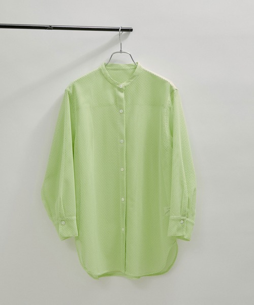 SALON adam et rope'(サロン アダム エ ロペ)の「【WEB限定】メッシュバンドカラーシアーシャツ(シャツ/ブラウス・レディース・ブラック/オフホワイト/ミント・FREE)」の18枚目の写真