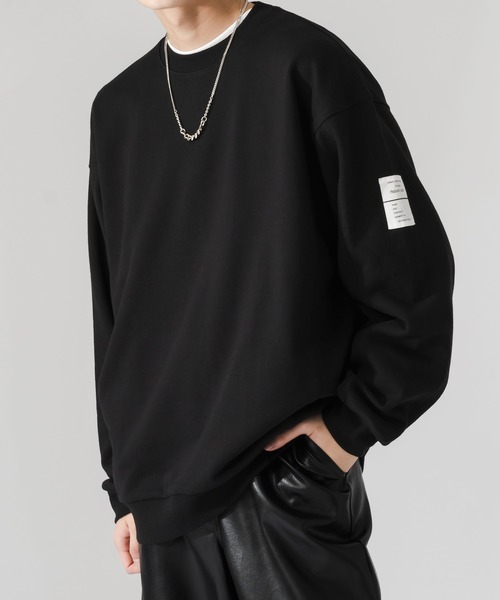 Adoon plain(アドーンプレーン)の「【Adoon plain】サイドモチーフ切り替えスウェット(スウェット・メンズ・ブラック/杢グレー・MEDIUM/LARGE)」の2枚目の写真