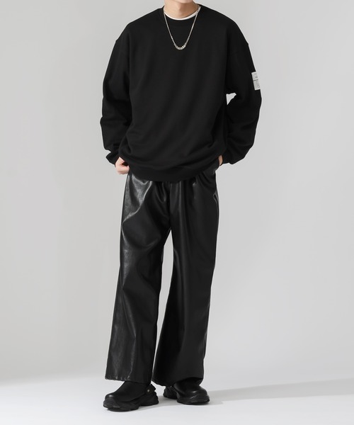 Adoon plain(アドーンプレーン)の「【Adoon plain】サイドモチーフ切り替えスウェット(スウェット・メンズ・ブラック/杢グレー・MEDIUM/LARGE)」の6枚目の写真