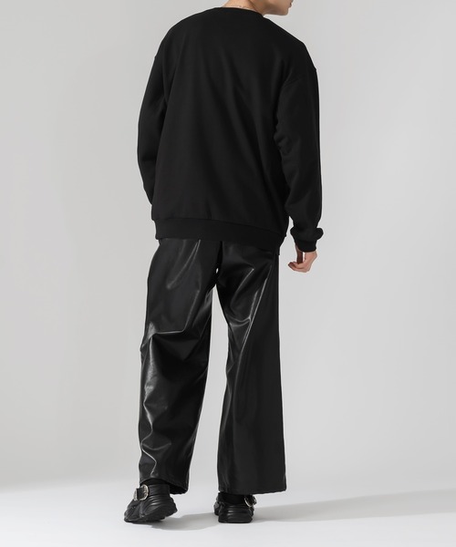 Adoon plain(アドーンプレーン)の「【Adoon plain】サイドモチーフ切り替えスウェット(スウェット・メンズ・ブラック/杢グレー・MEDIUM/LARGE)」の8枚目の写真