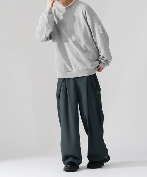 Adoon plain(アドーンプレーン)の「【Adoon plain】サイドモチーフ切り替えスウェット(スウェット・メンズ・ブラック/杢グレー・MEDIUM/LARGE)」の17枚目の写真