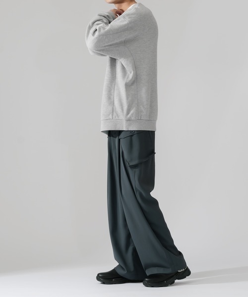 Adoon plain(アドーンプレーン)の「【Adoon plain】サイドモチーフ切り替えスウェット(スウェット・メンズ・ブラック/杢グレー・MEDIUM/LARGE)」の19枚目の写真