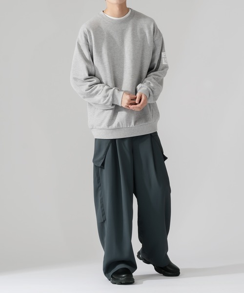 Adoon plain(アドーンプレーン)の「【Adoon plain】サイドモチーフ切り替えスウェット(スウェット・メンズ・ブラック/杢グレー・MEDIUM/LARGE)」の16枚目の写真