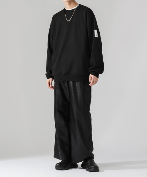 Adoon plain(アドーンプレーン)の「【Adoon plain】サイドモチーフ切り替えスウェット(スウェット・メンズ・ブラック/杢グレー・MEDIUM/LARGE)」の5枚目の写真