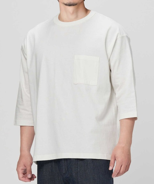 BACK NUMBER（バックナンバー）の「【BACK NUMBER】BIGヘビーウェイト７分Ｔ（Tシャツ/カットソー・メンズ・ホワイト/グリーン/ブラック・XL/M/L）」の2枚目の写真