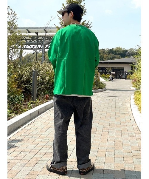 BACK NUMBER（バックナンバー）の「【BACK NUMBER】BIGヘビーウェイト７分Ｔ（Tシャツ/カットソー・メンズ・ホワイト/グリーン/ブラック・XL/M/L）」の13枚目の写真