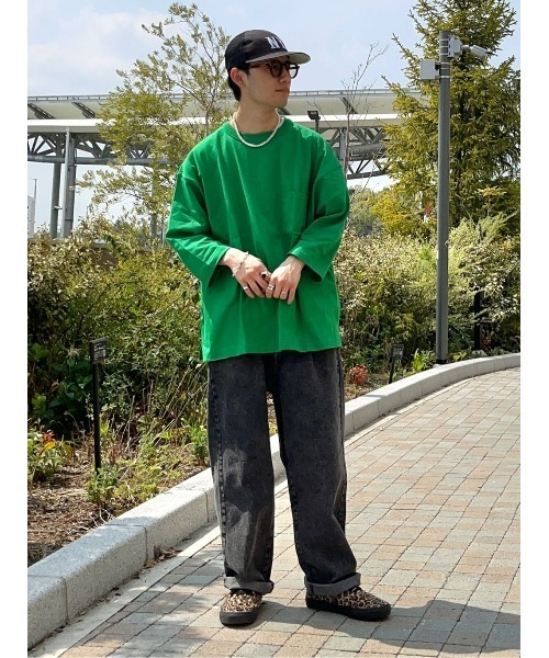 BACK NUMBER（バックナンバー）の「【BACK NUMBER】BIGヘビーウェイト７分Ｔ（Tシャツ/カットソー・メンズ・ホワイト/グリーン/ブラック・XL/M/L）」の11枚目の写真