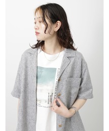 Samansa Mos2 blue | フォトプリントTシャツ(Tシャツ/カットソー)