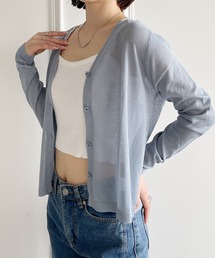 シアーVネックニットカーディガン