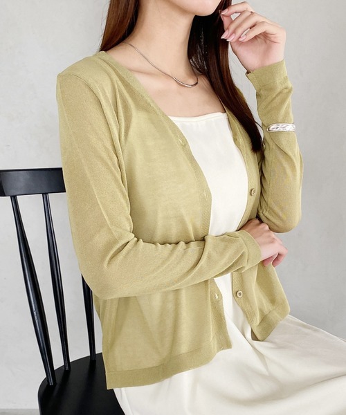 ユナイテッドアローズ　シアーVネックカーディガン2024 UNITED ARROWS LTD. OUTLET｜シアー Vネック カーディガン 5SL