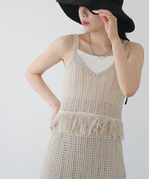 RAY CASSIN（レイカズン）の「フリンジニットビスチェ（その他トップス・レディース・ブラック/ベージュ・FREE）」の2枚目の写真