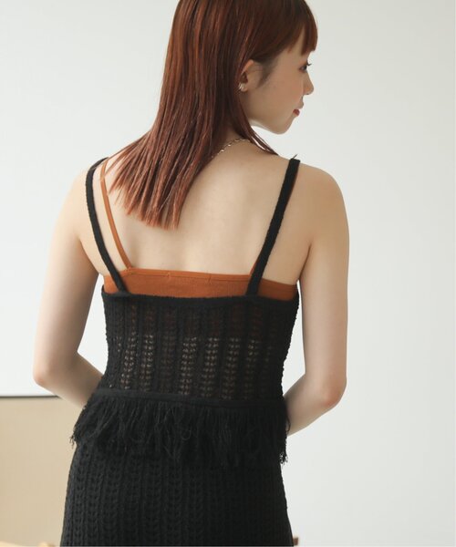 RAY CASSIN（レイカズン）の「フリンジニットビスチェ（その他トップス・レディース・ブラック/ベージュ・FREE）」の3枚目の写真